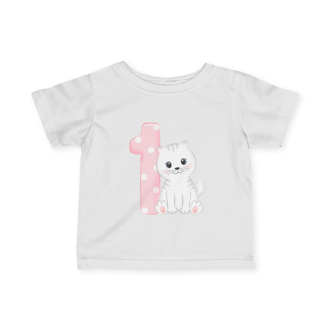 Happy 1st Birthday Cat Infant Fine Jersey Tee
