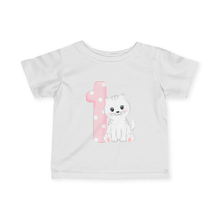 Happy 1st Birthday Cat Infant Fine Jersey Tee