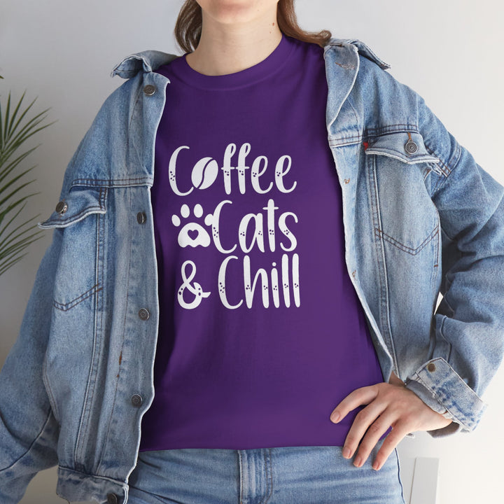 Coffee Cats and Chill Cotton Tee