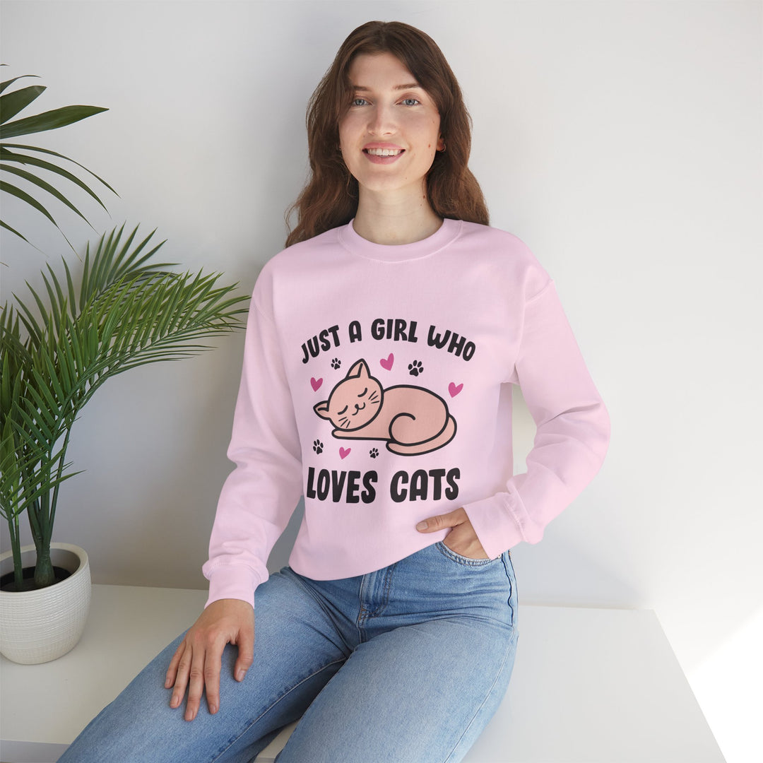 Girl Who Loves Cats Crewneck Sweatshirt