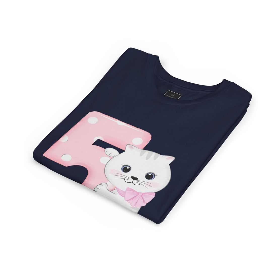 Happy 5th Birthday Cat Youth Short Sleeve Tee