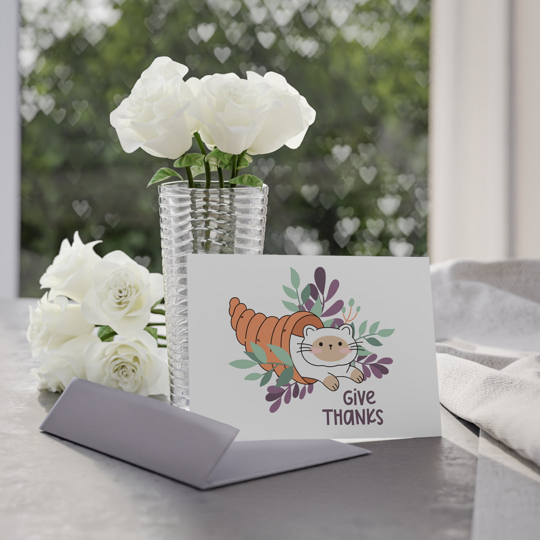 Cornucopia Kitty Greeting Card