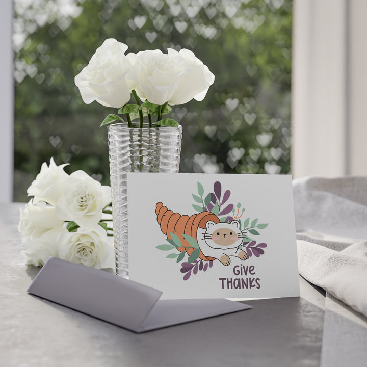 Cornucopia Kitty Greeting Card