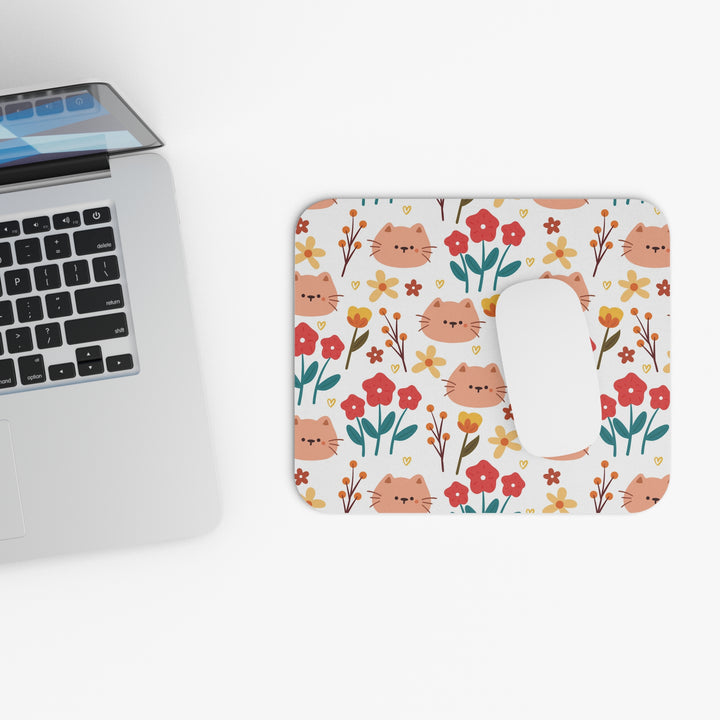 Meow Blossoms Mouse Pad