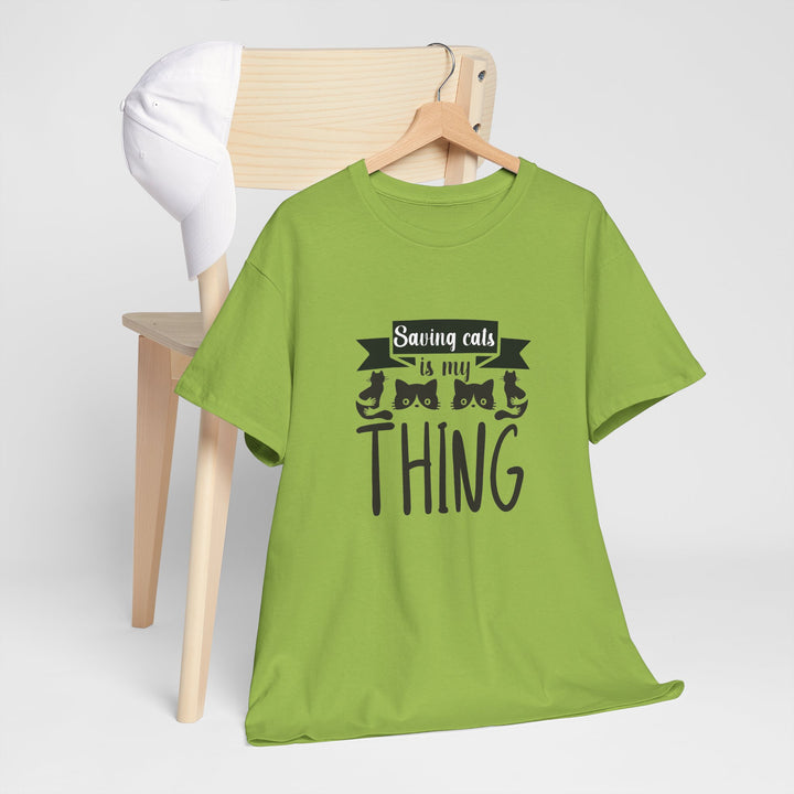 Saving Cats Is My Thing Cotton Tee