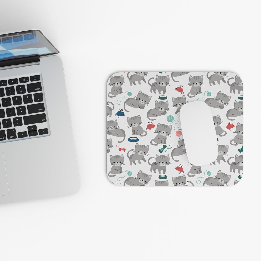 Playful Gray Kitten Mouse Pad