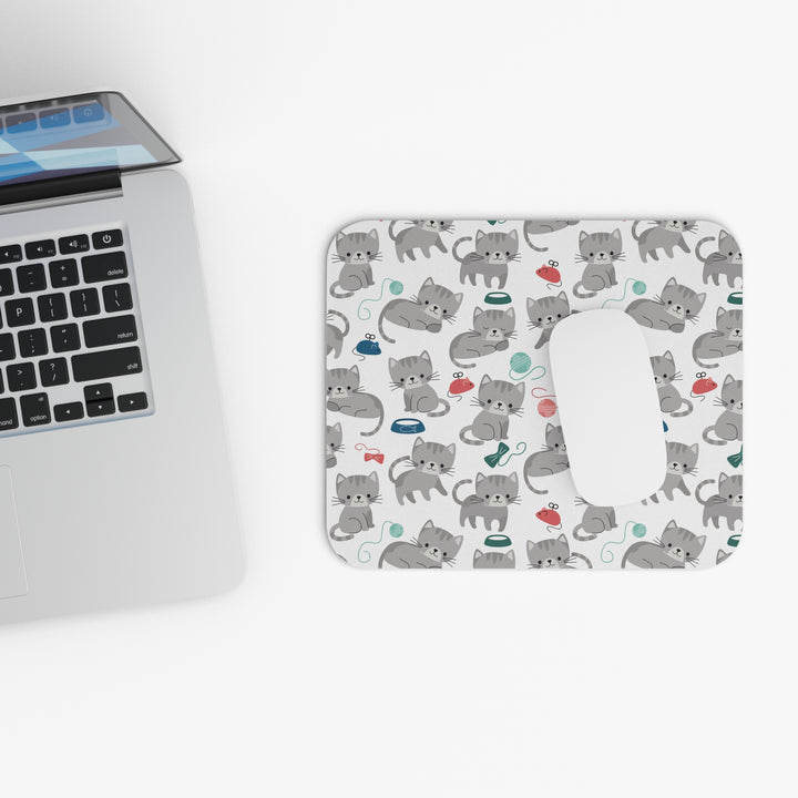 Playful Gray Kitten Mouse Pad