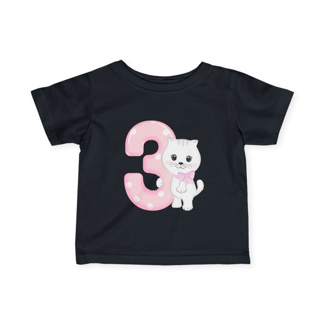 Happy 3rd Birthday Cat Infant Fine Jersey Tee