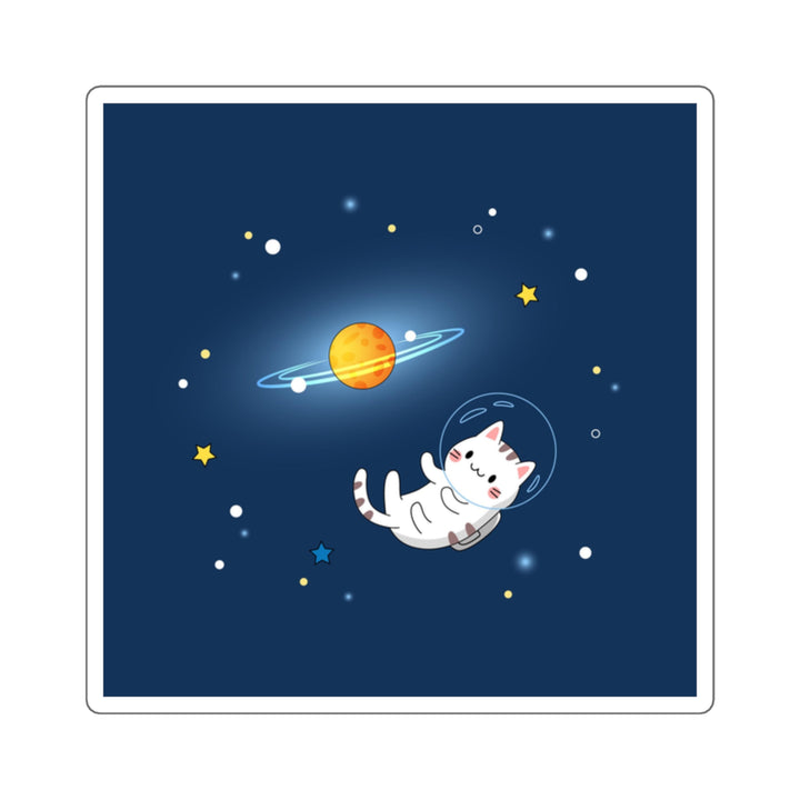 Cat in Space Square Sticker