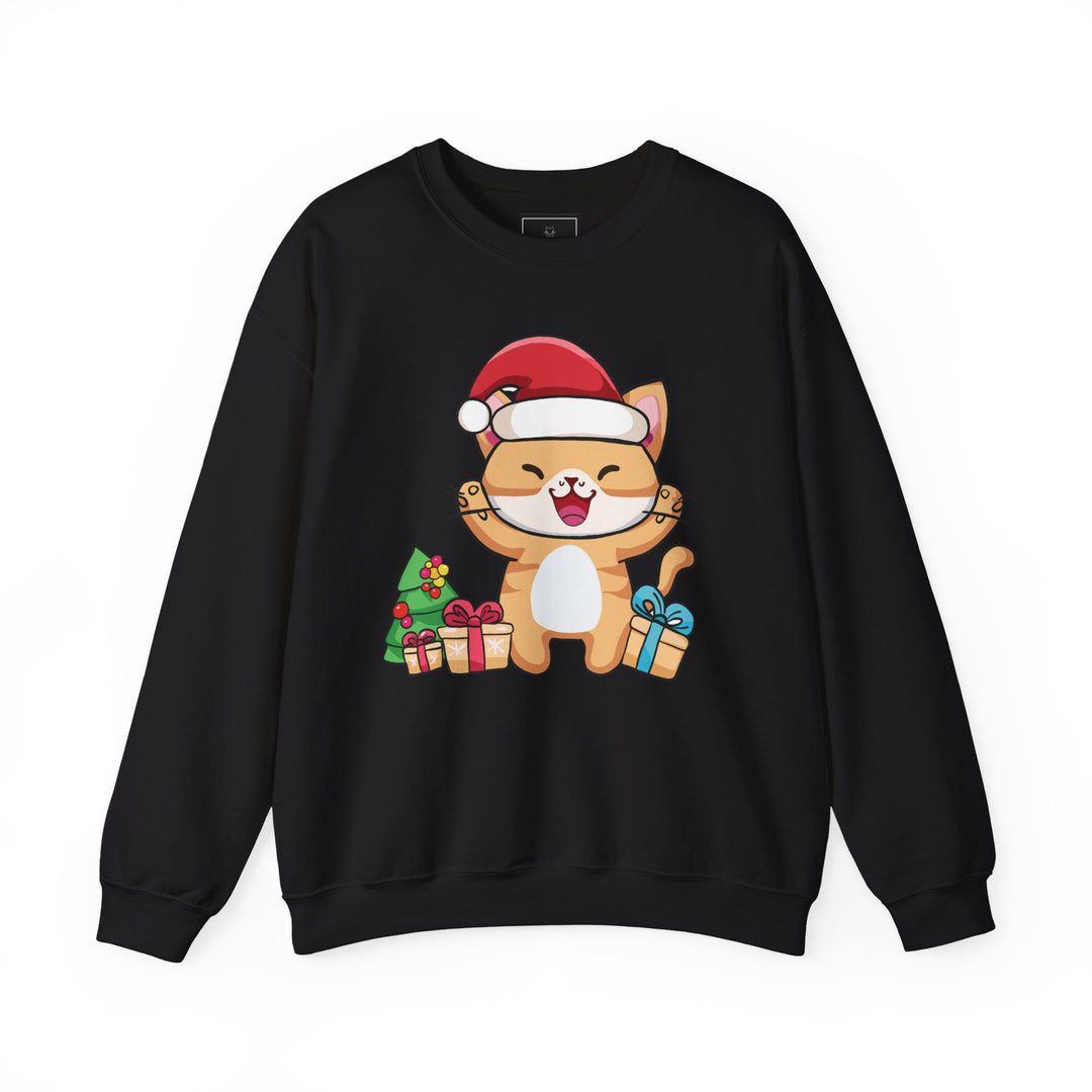 Happy Santa Cat Crewneck Sweatshirt