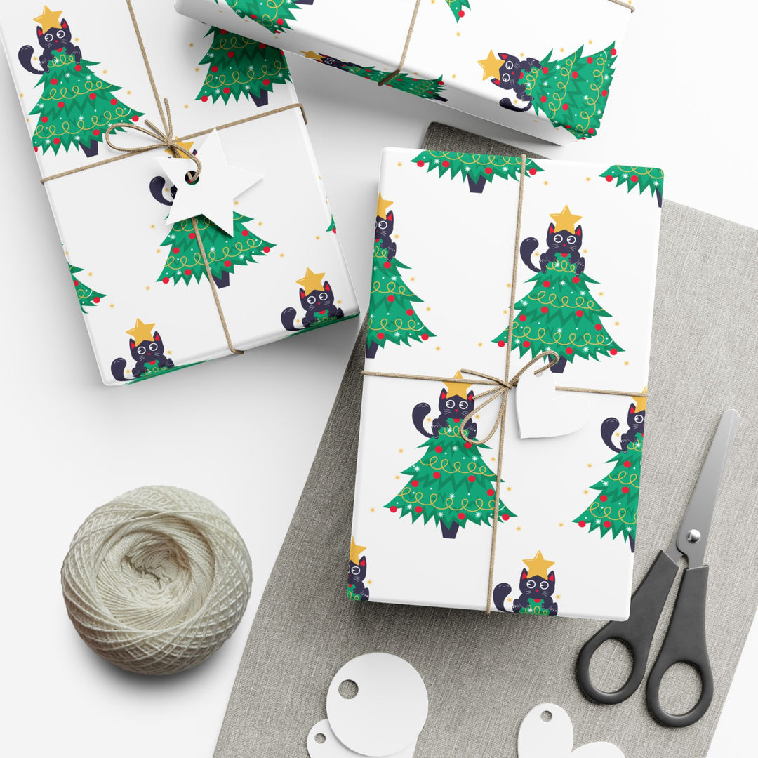 Cat Christmas Tree Gift Wrap