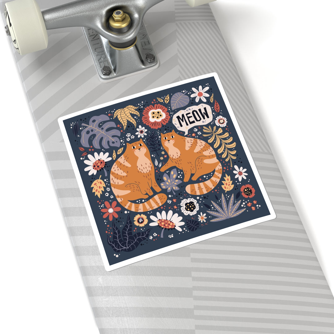 Needlepoint Cat Square Sticker