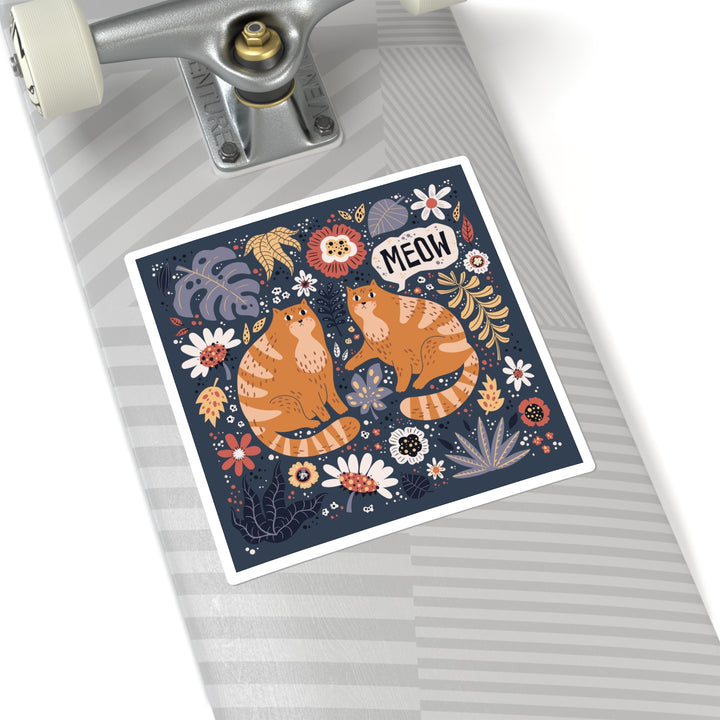Needlepoint Cat Square Sticker