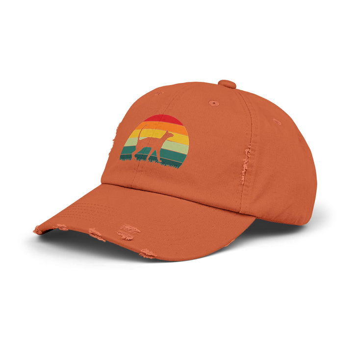 Sunset Cat Unisex Distressed Hat