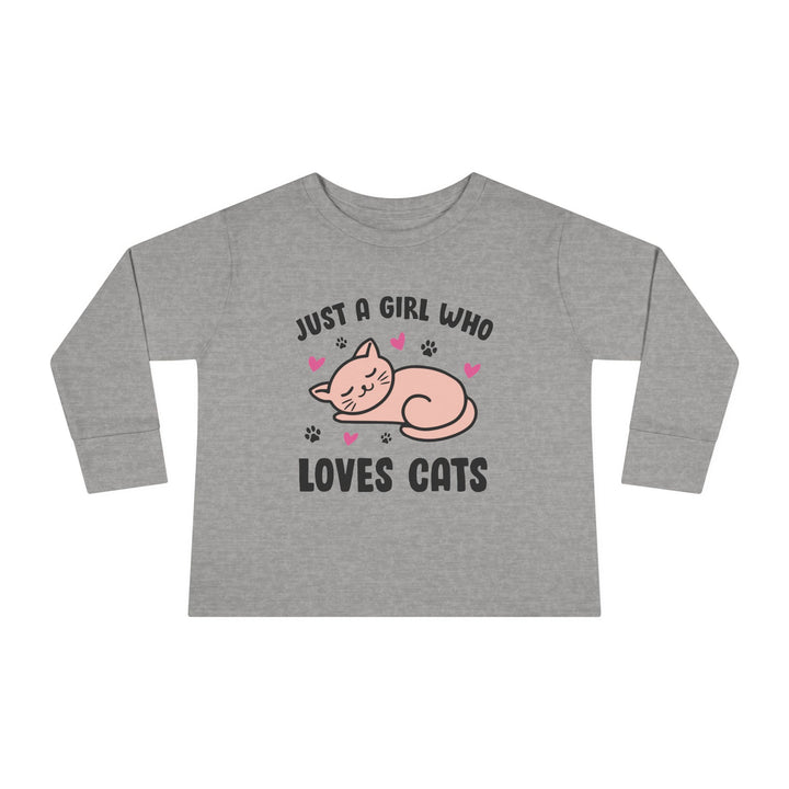 Girl Who Loves Cats Toddler Long Sleeve Tee