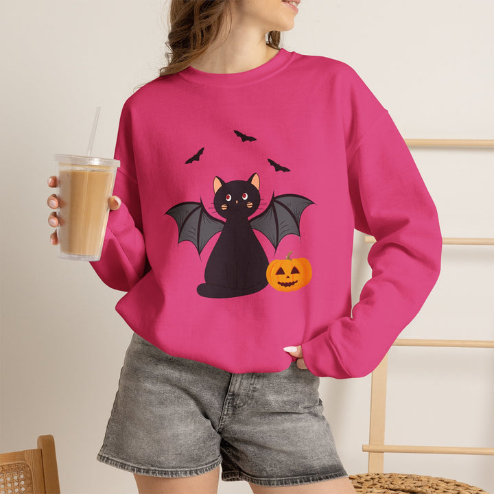 Bat Cat Halloween Crewneck Sweatshirt