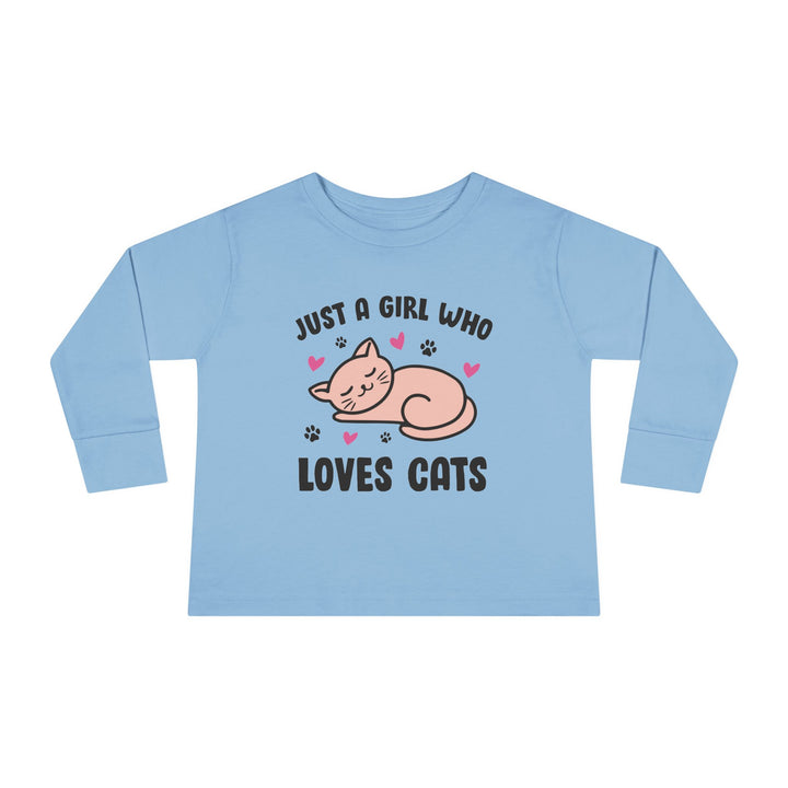 Girl Who Loves Cats Toddler Long Sleeve Tee