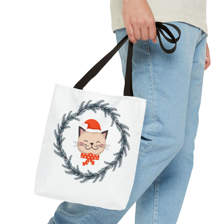 Vintage Christmas Cat Tote Bag