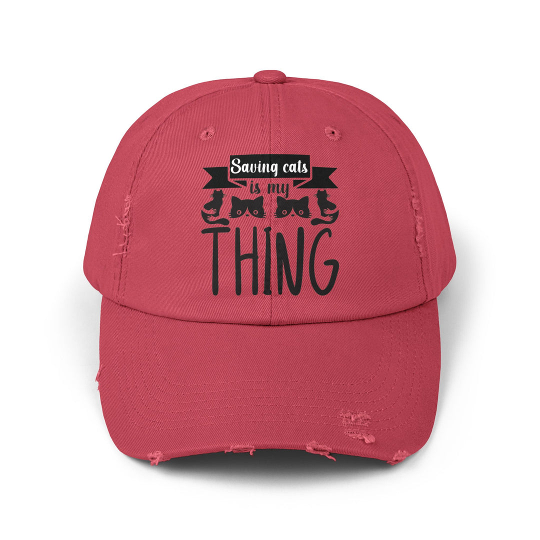 Saving Cats Unisex Distressed Hat