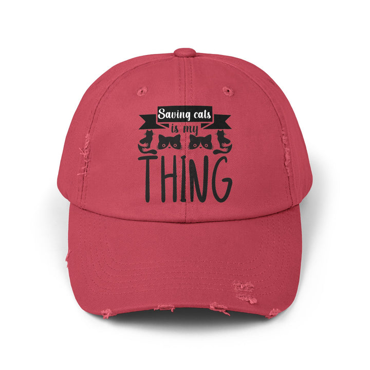 Saving Cats Unisex Distressed Hat