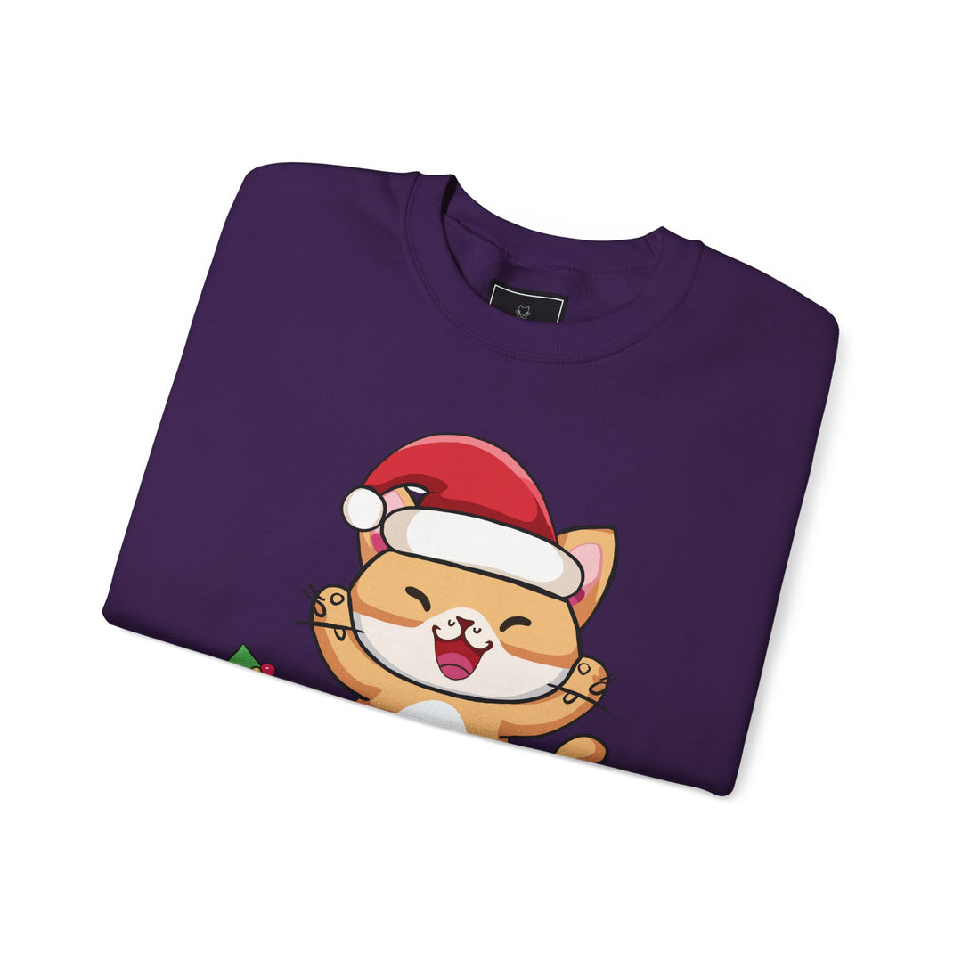 Happy Santa Cat Crewneck Sweatshirt