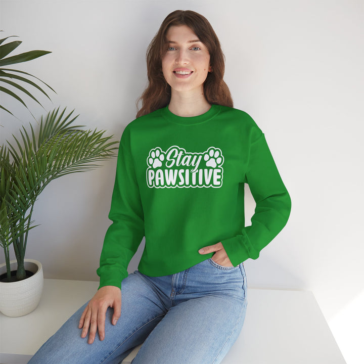 Stay Pawsitive Unisex Crewneck Sweatshirt