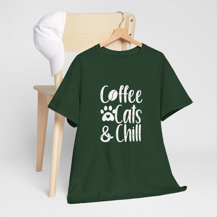 Coffee Cats and Chill Cotton Tee
