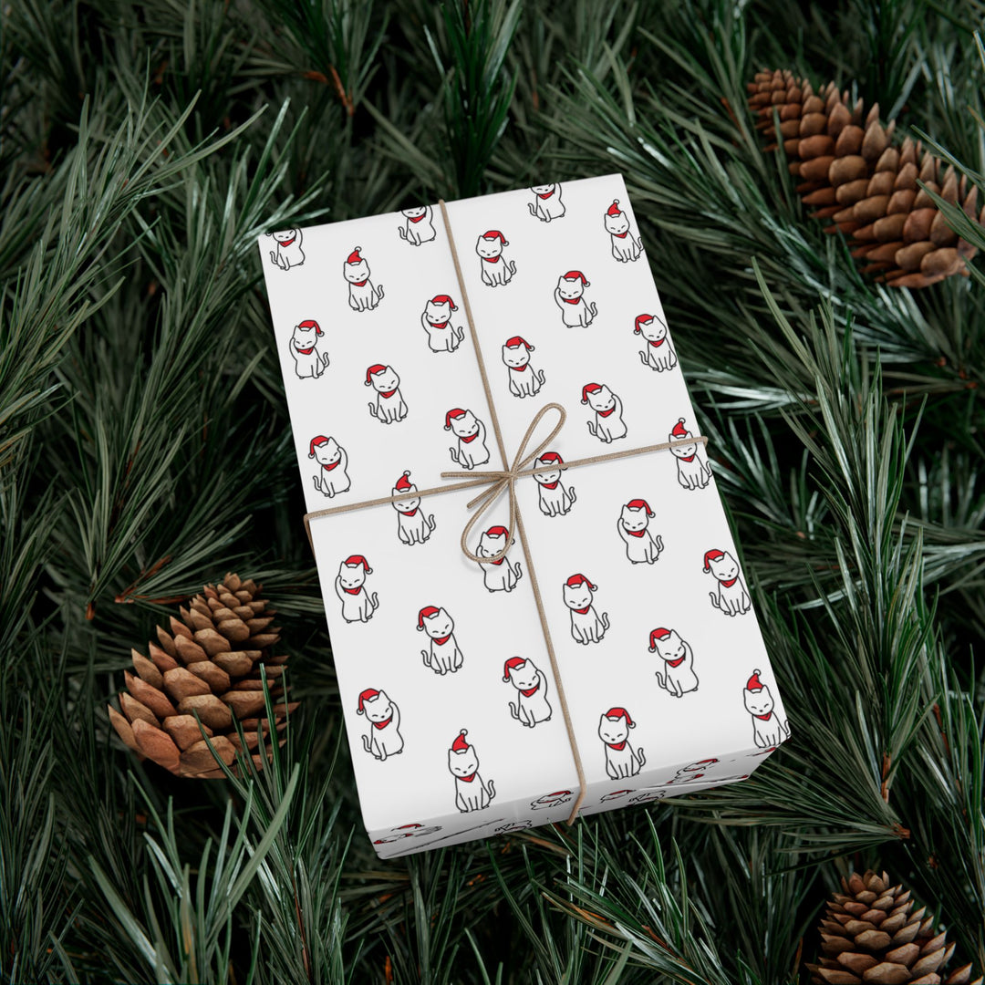 Santa Hat Cat Gift Wrap
