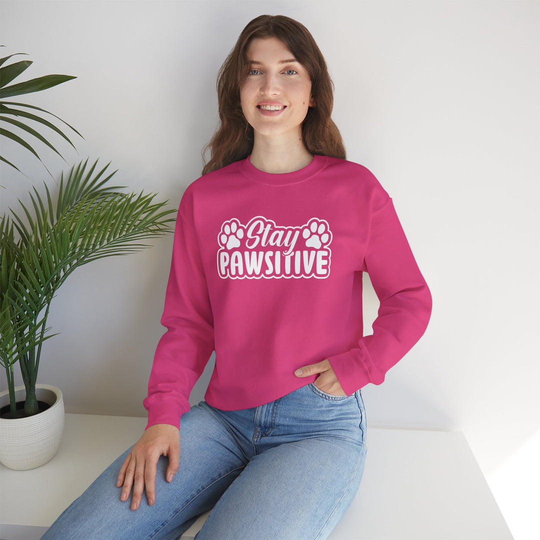 Stay Pawsitive Unisex Crewneck Sweatshirt
