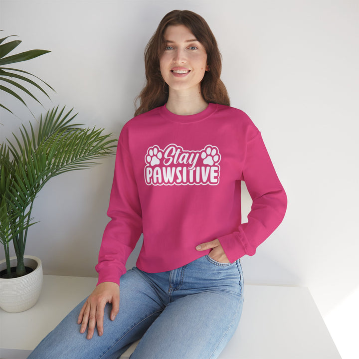Stay Pawsitive Unisex Crewneck Sweatshirt