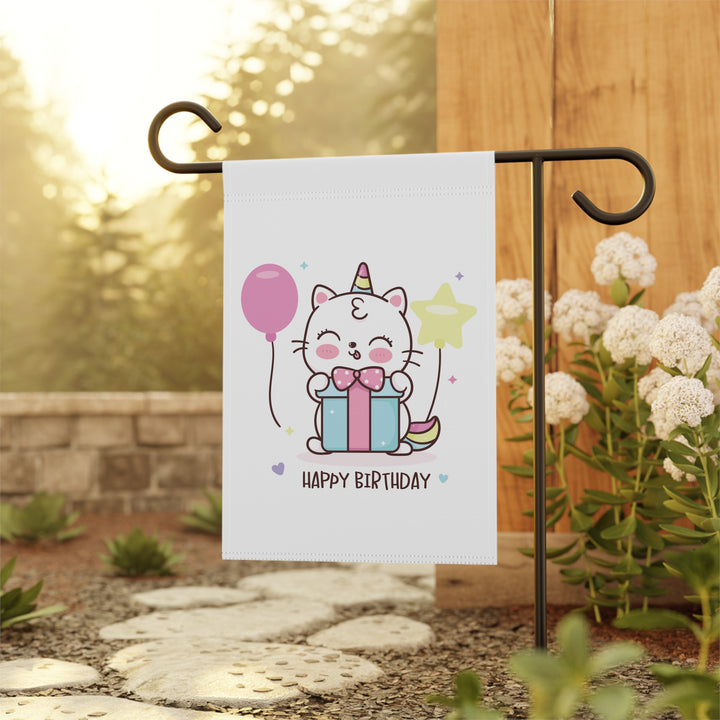 Happy Birthday Cat Garden & House Banner