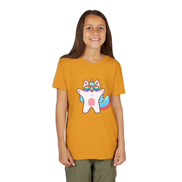 Caticorn Party Time Youth Short Sleeve Tee