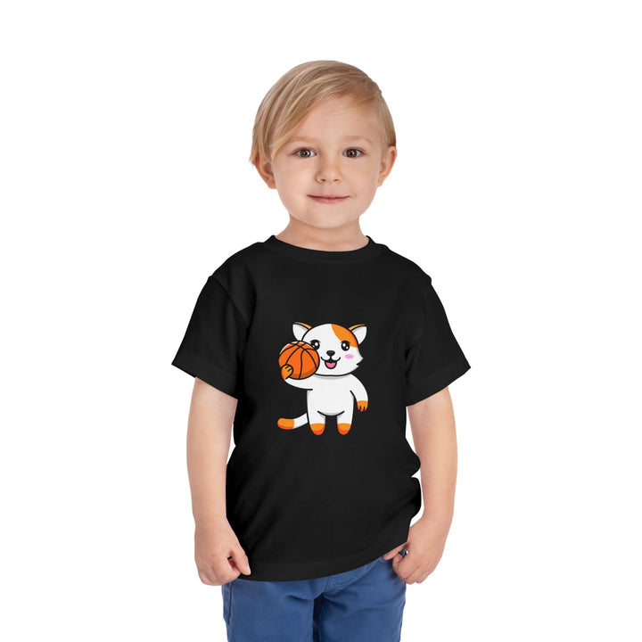 Basketball Cat Toddler Tee