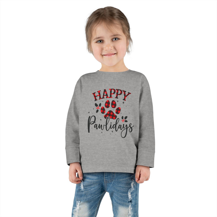 Happy Pawlidays Toddler Long Sleeve Tee