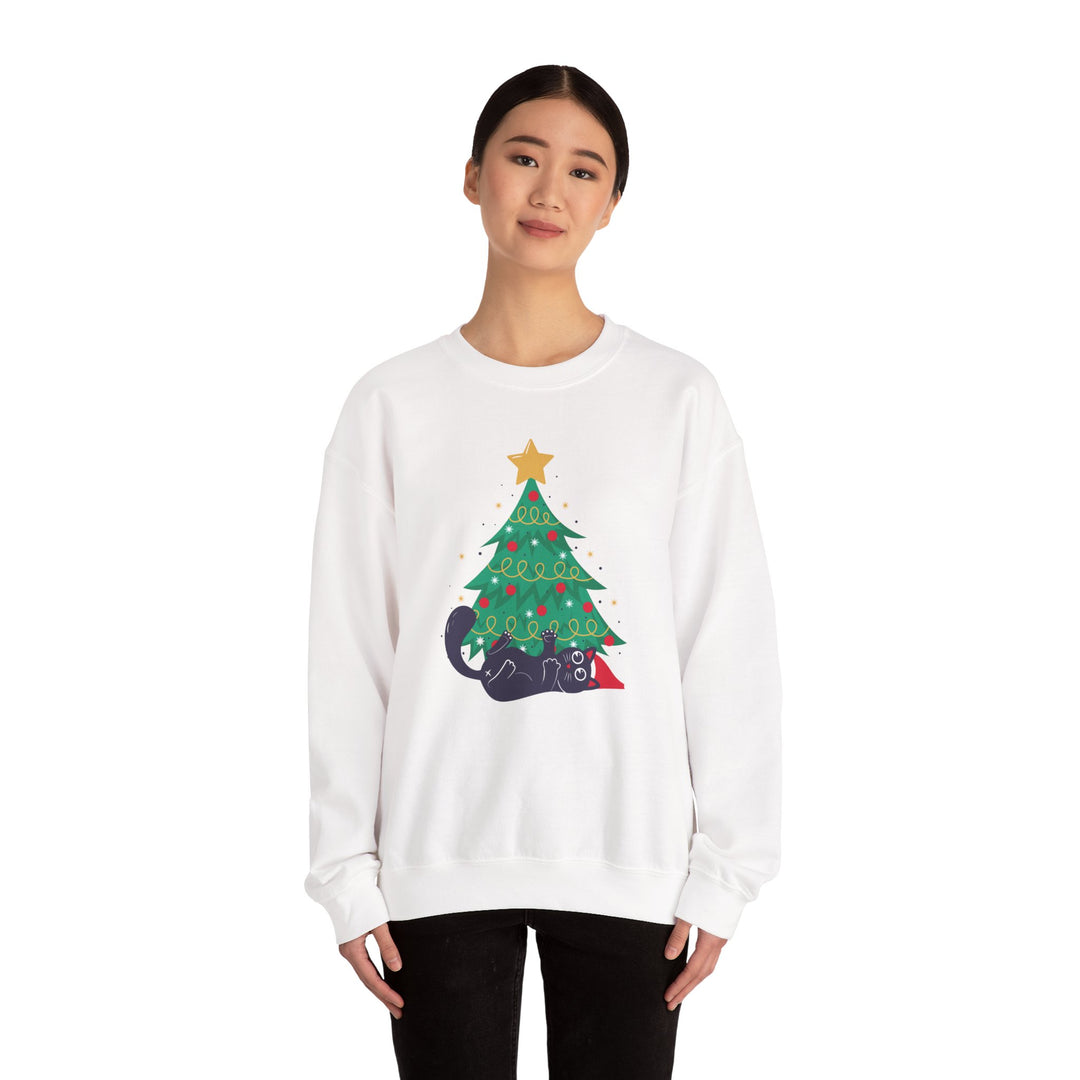 Mischievous Christmas Kitty Crewneck Sweatshirt