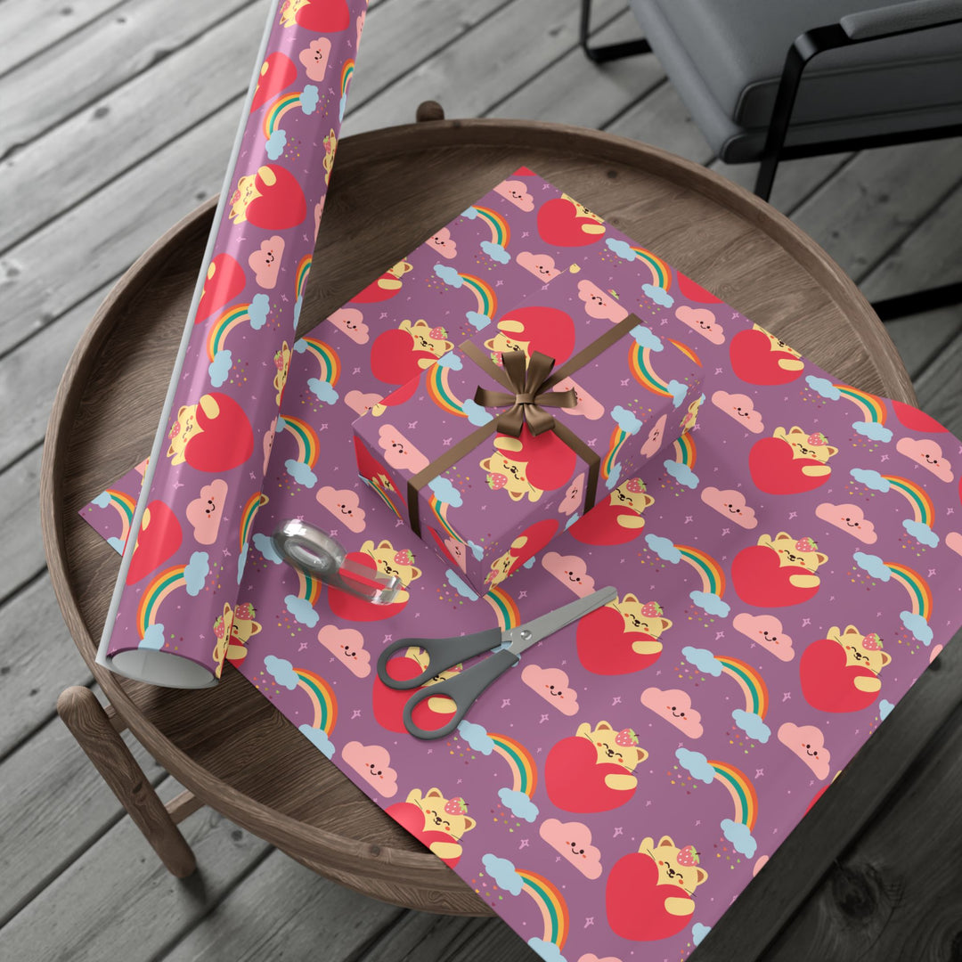 Rainbow Paw Prints Gift Wrap