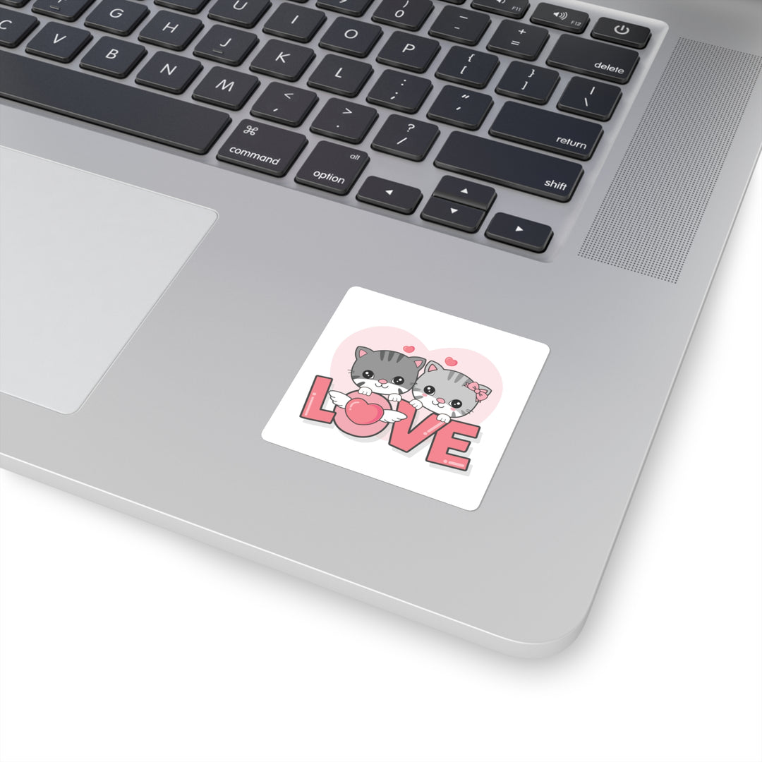 Kitty Love Square Sticker