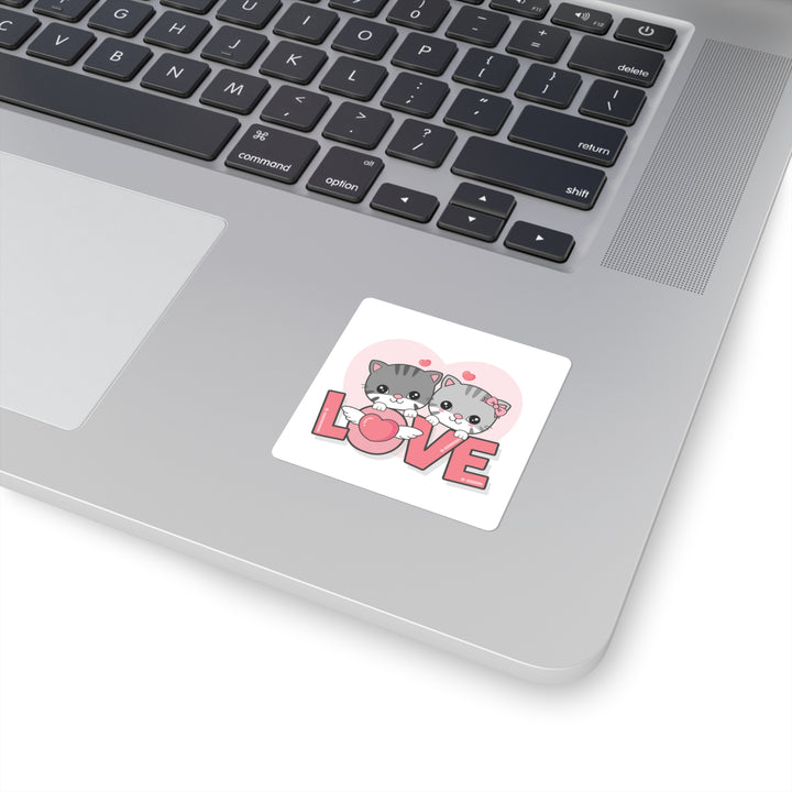 Kitty Love Square Sticker