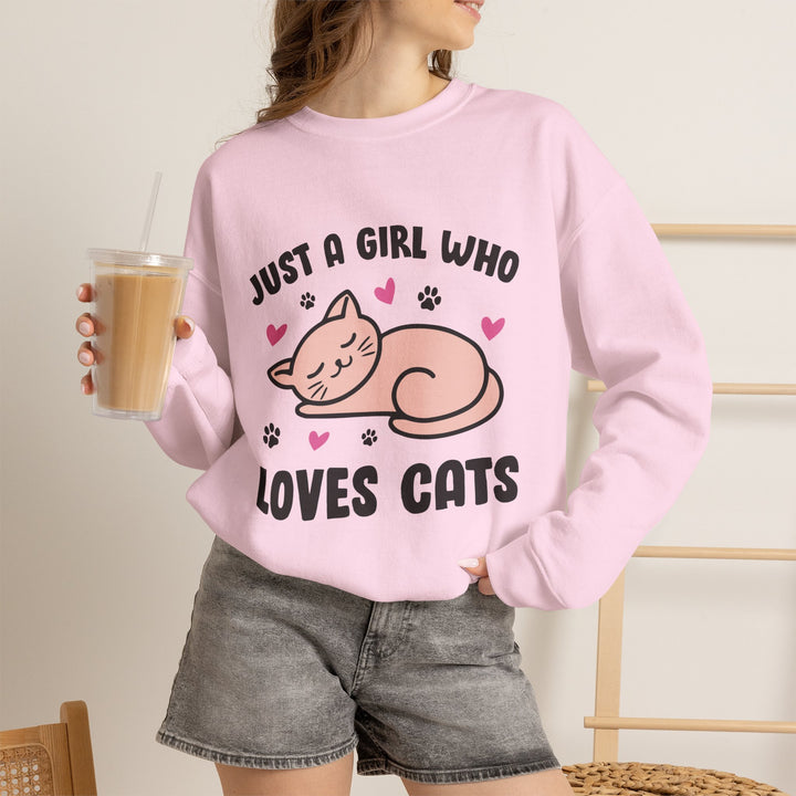 Girl Who Loves Cats Crewneck Sweatshirt