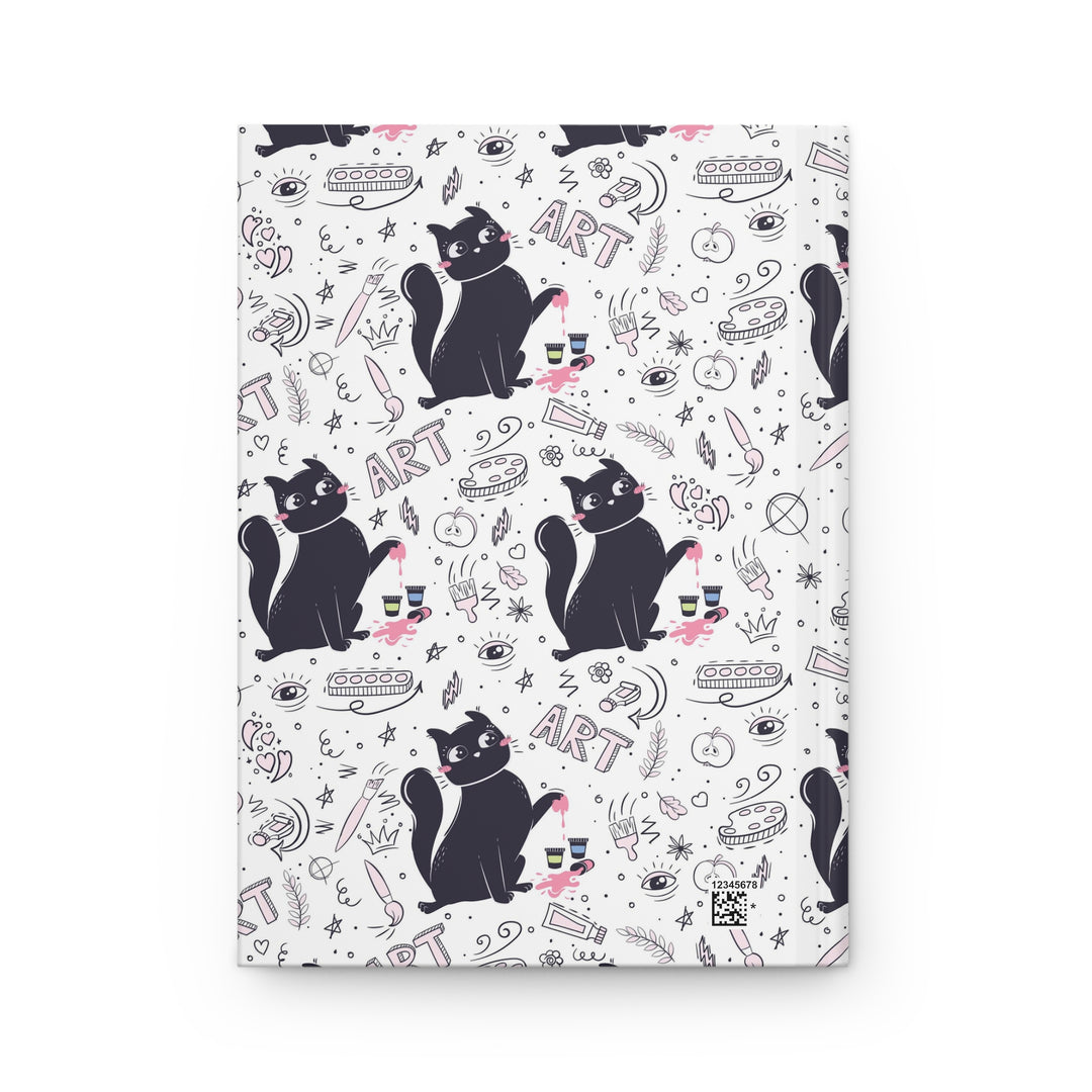 Art Lover Cat Hardcover Journal