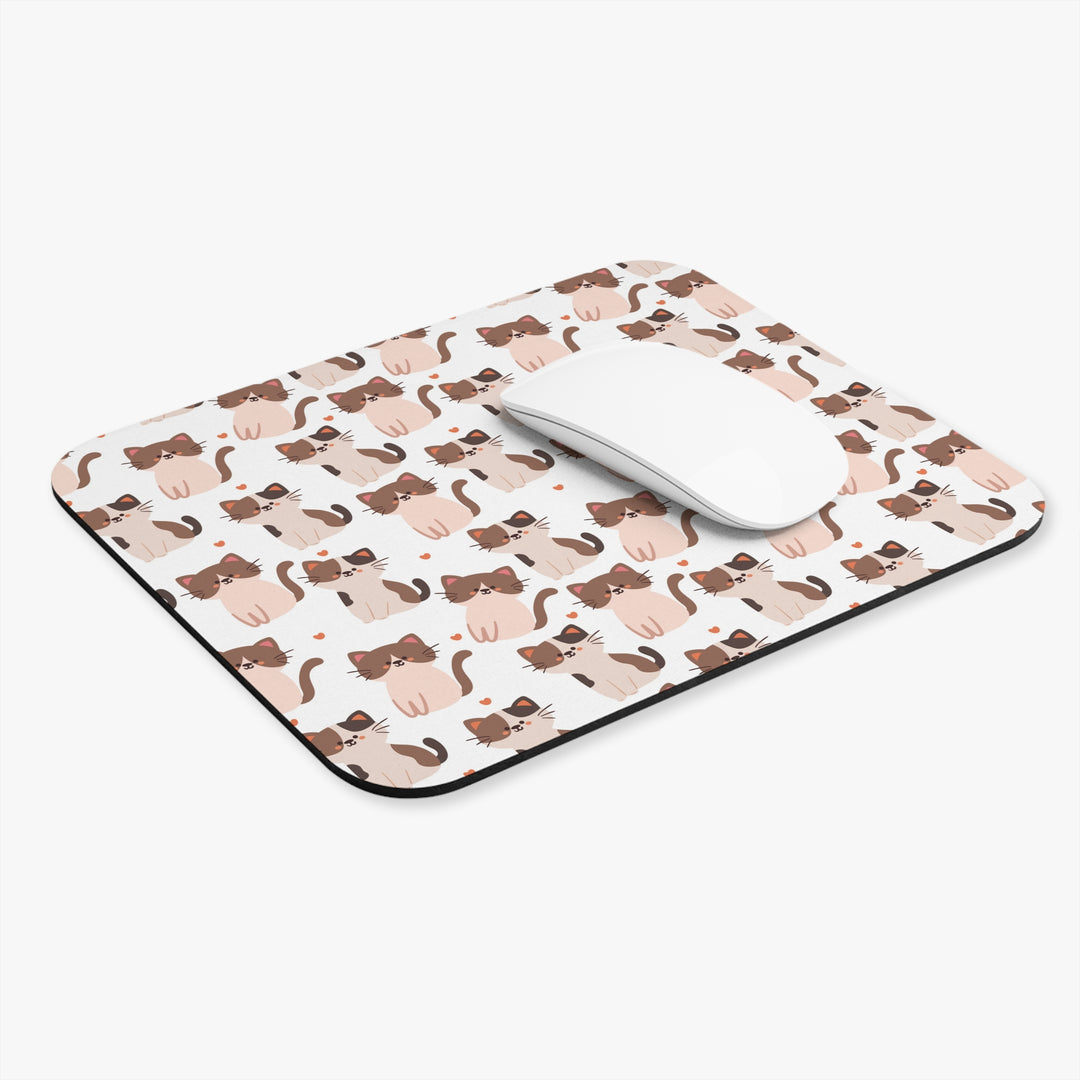 Siamese and Calico Cat Mouse Pad