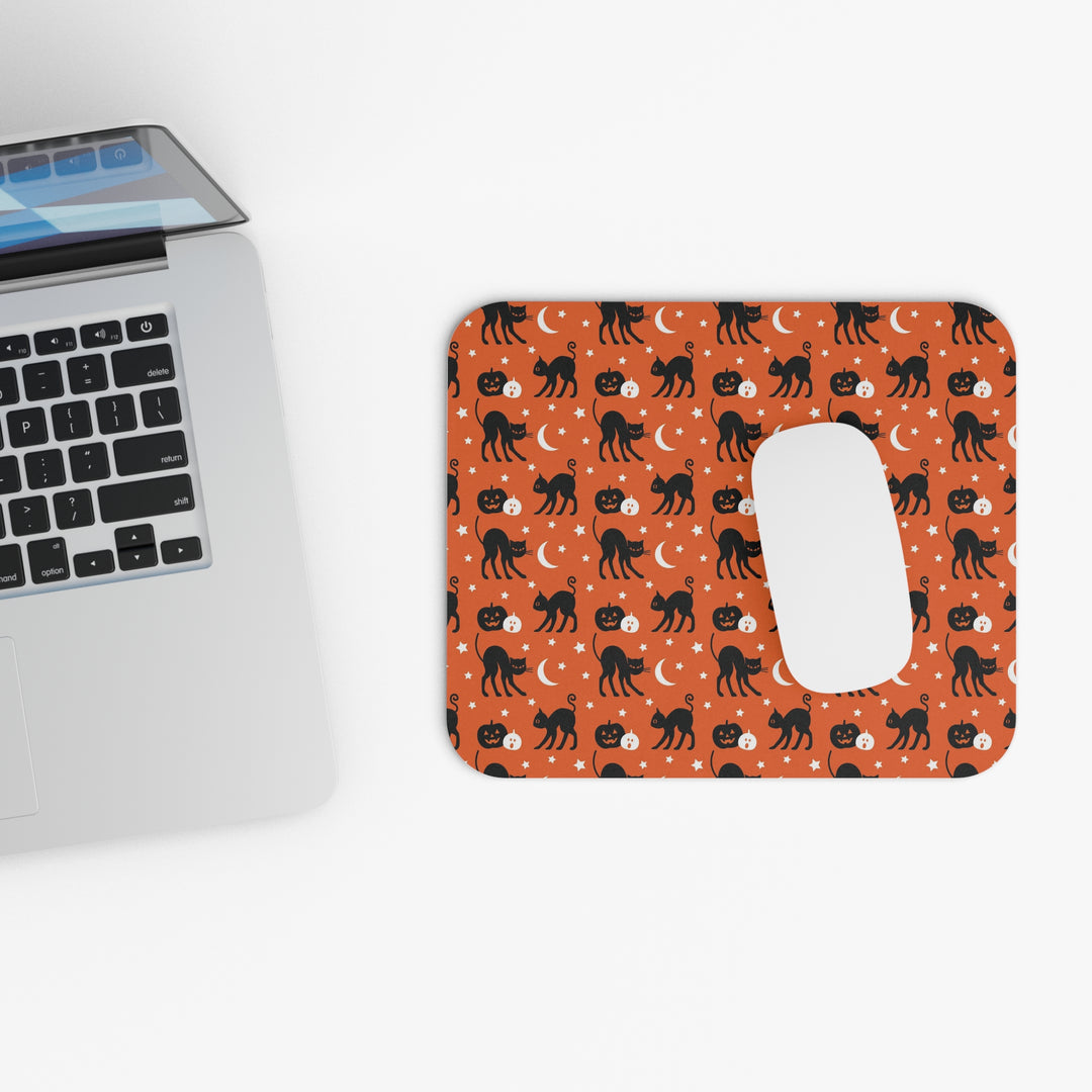 Black Cats and Pumpkins Mouse Pad