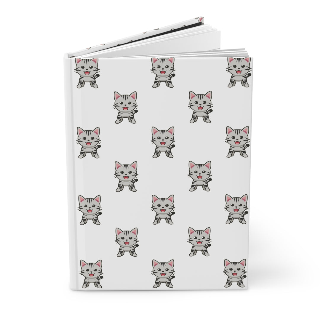 Gray Tabby Cat Hardcover Journal