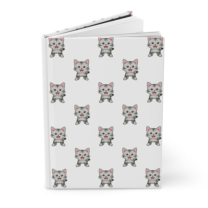 Gray Tabby Cat Hardcover Journal