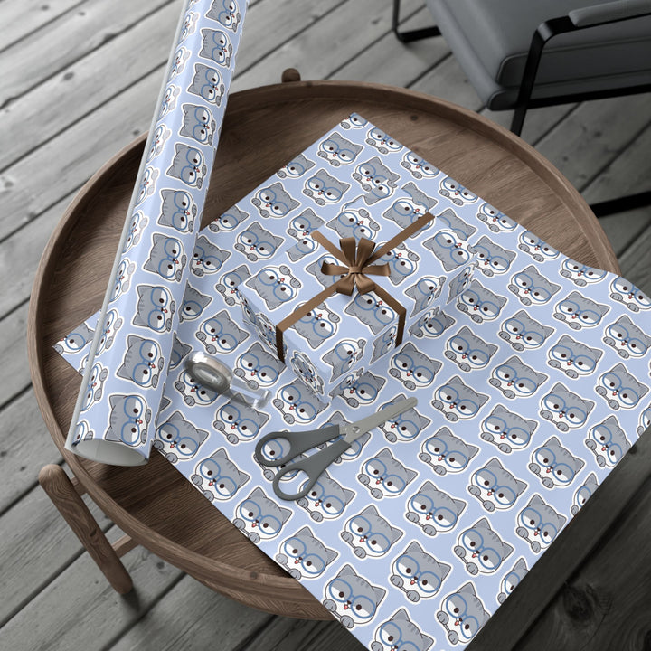 Blue Spectacle Kitty Gift Wrap