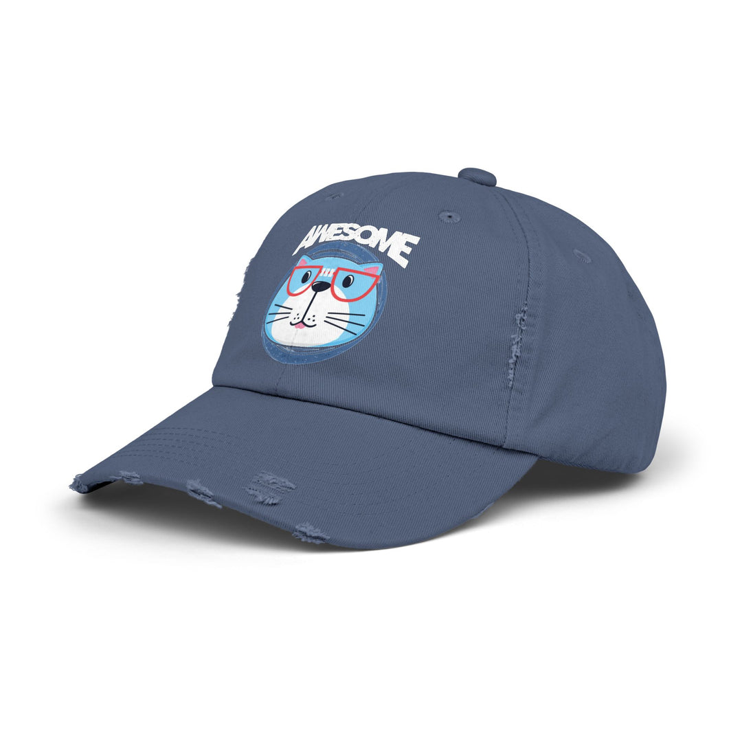 Awesome Cat Unisex Distressed Hat