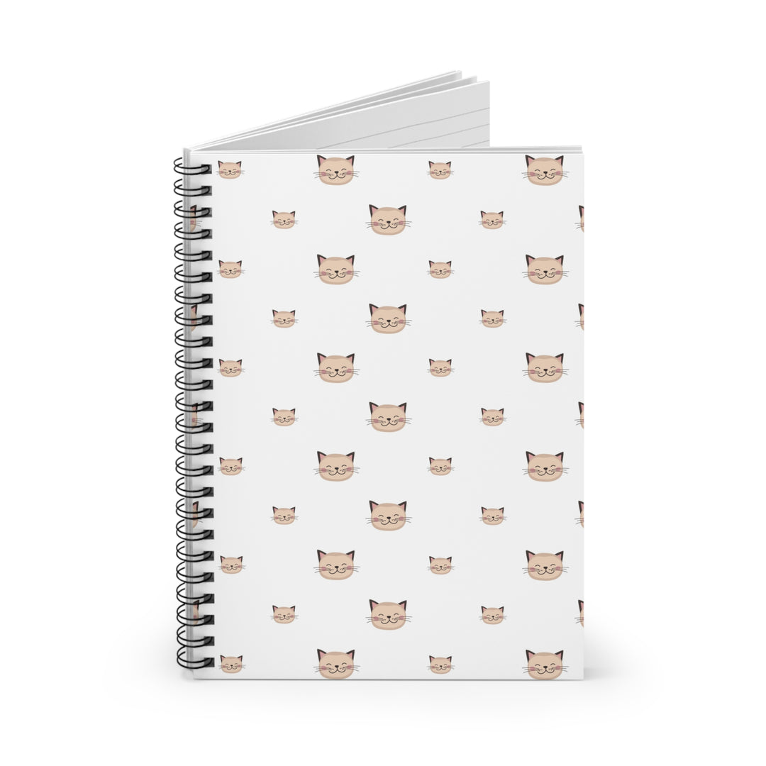 Happy Tabby Cat Spiral Notebook