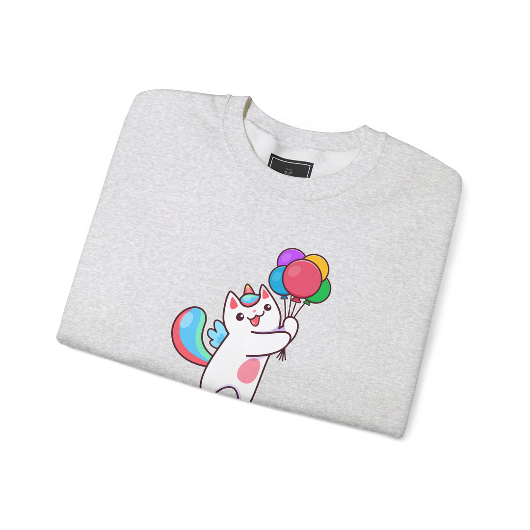 Caticorn and Balloons Unisex Crewneck Sweatshirt