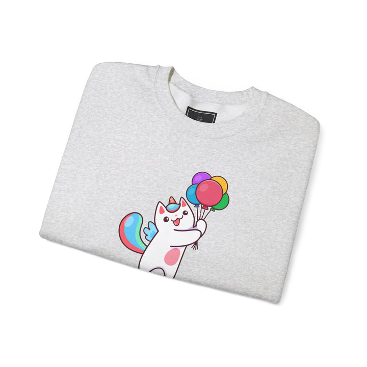 Caticorn and Balloons Unisex Crewneck Sweatshirt
