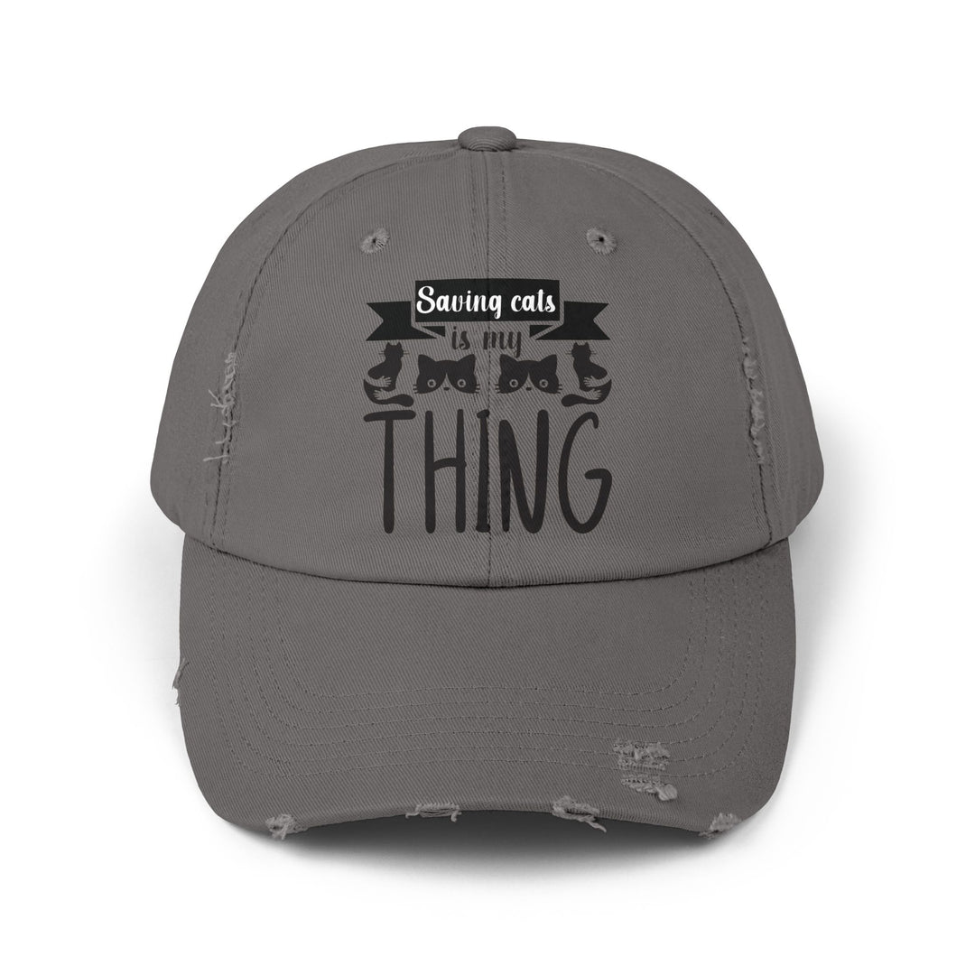 Saving Cats Unisex Distressed Hat